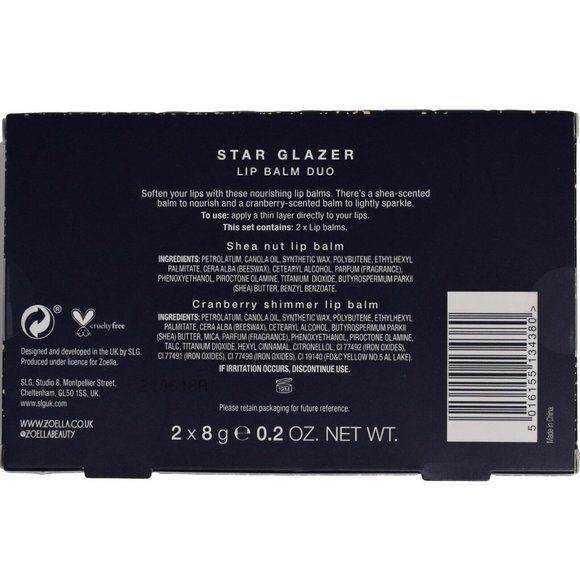 Zoella Beauty Star Glazer Lip Balm Duo Shea Nut and Cranberry Shimmer 0.2 oz - Picture 2 of 3